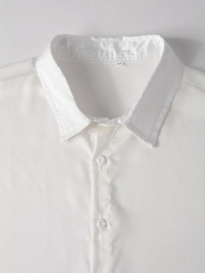 Manfinity Homme Men Button through Solid Shirt