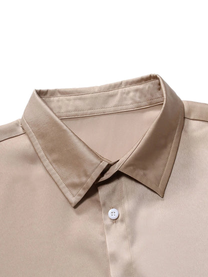 Manfinity Homme Men Button through Solid Shirt