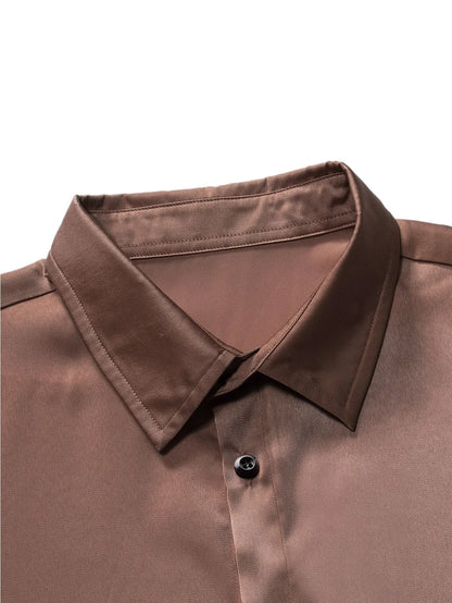 Manfinity Homme Men Button through Solid Shirt